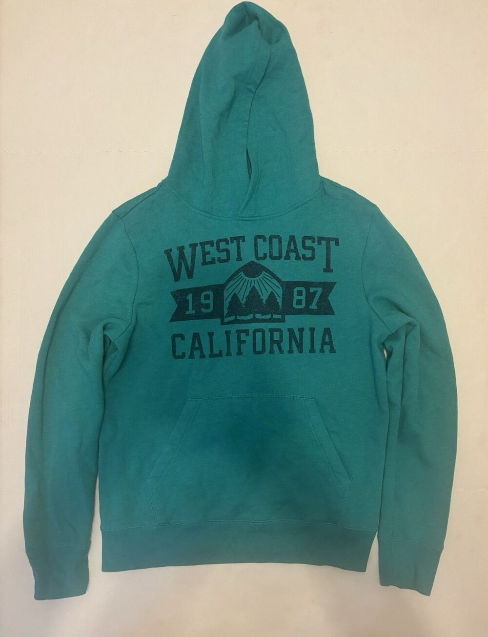 Aéropostale Men’s L Green Fleece Pullover Hoodie Graphic Logo Pockets